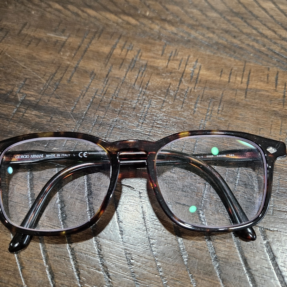 Giorgio Armani Brown Tortoiseshell Eyewear No Case